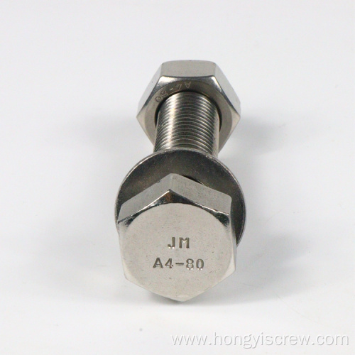 Self color high quality stainless steel hex bolt